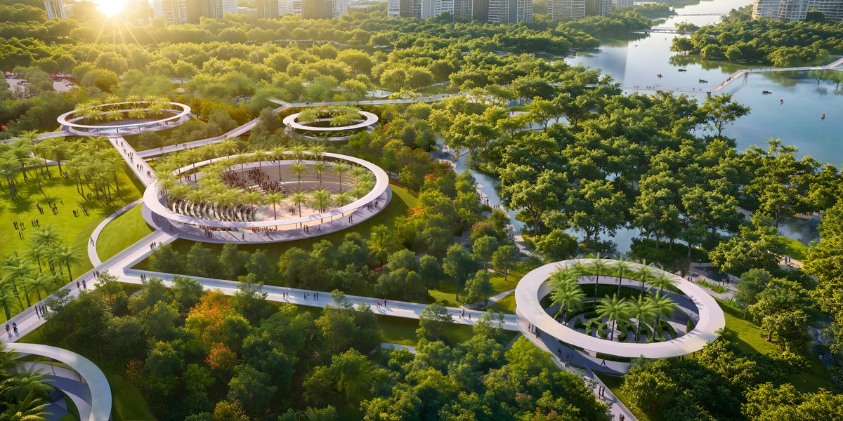 Cảnh quan hố themed crater Đảo Trung tâm