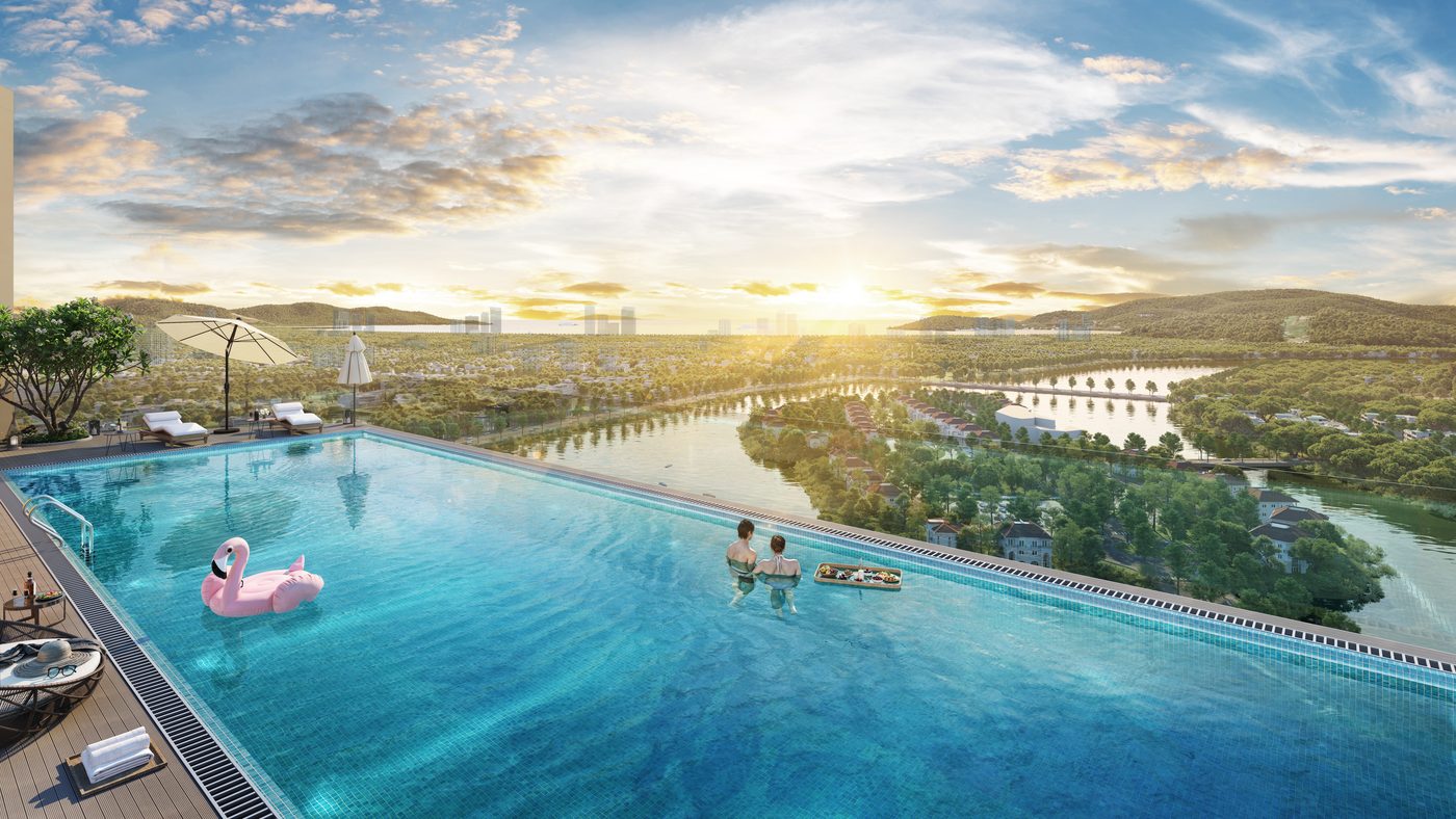 Phối cảnh tòa The Charm hướng biển — Charmora City